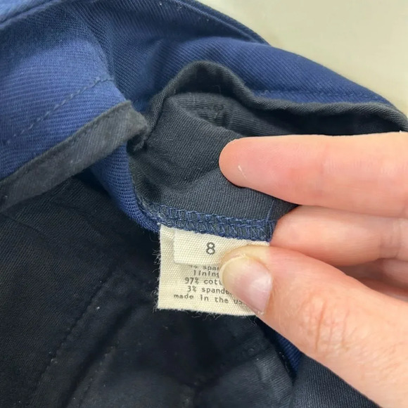 L’Agence - Chino Mid-Rise Shorts - Size 8, Navy Blue - Picture 14 of 16